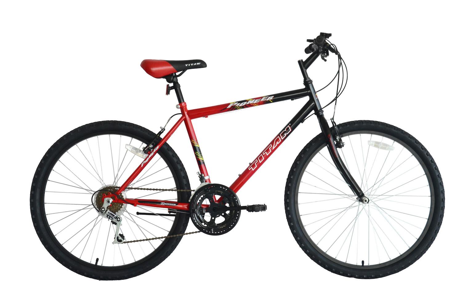 Pioneer 18-Speed Men's Mountain Bike, Red