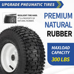 15x6.00-6 Rubber Lawn Mower Tire and Wheel, 2 Pcs Replacement 15x6-6nhs Riding Mowers Lawn Tire and Wheel with Bearing Bore 3/4", 3" Centered Hub