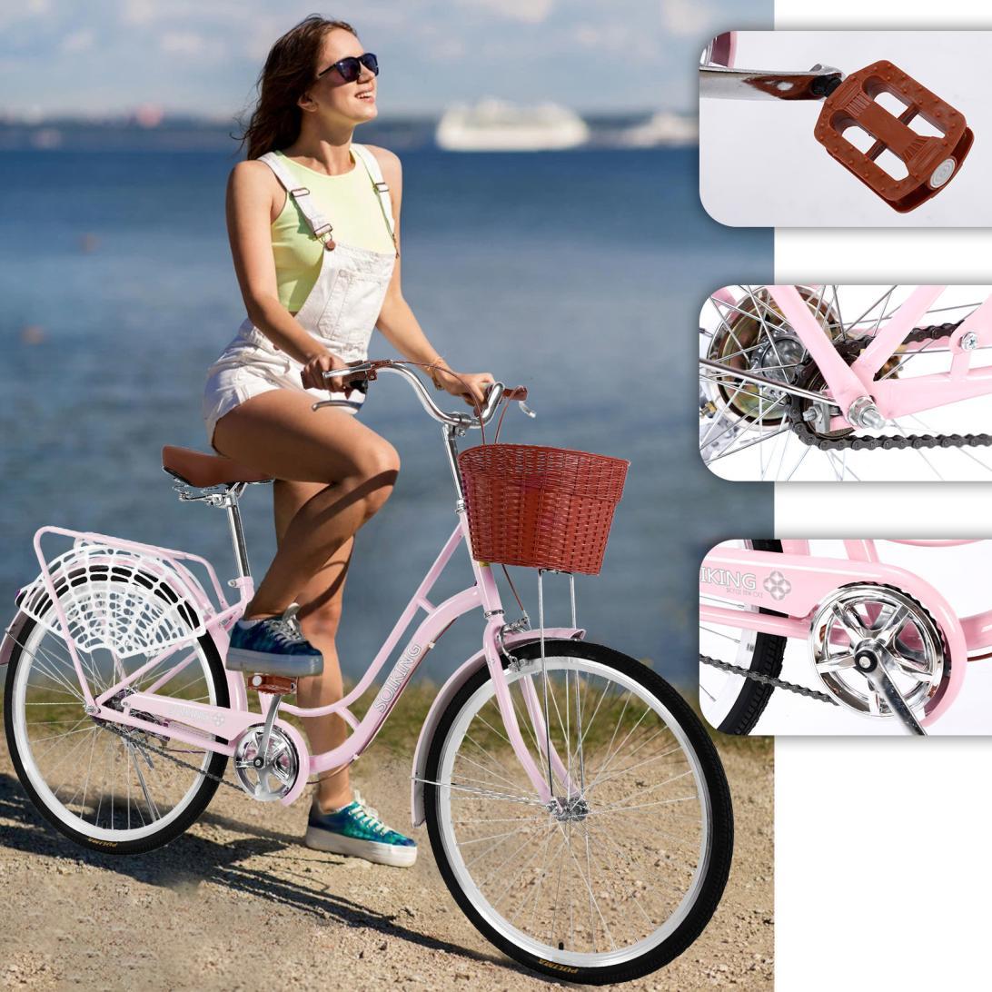 Sunvit 26-Inch Women Bike,Cruiser Bicycle,Pink