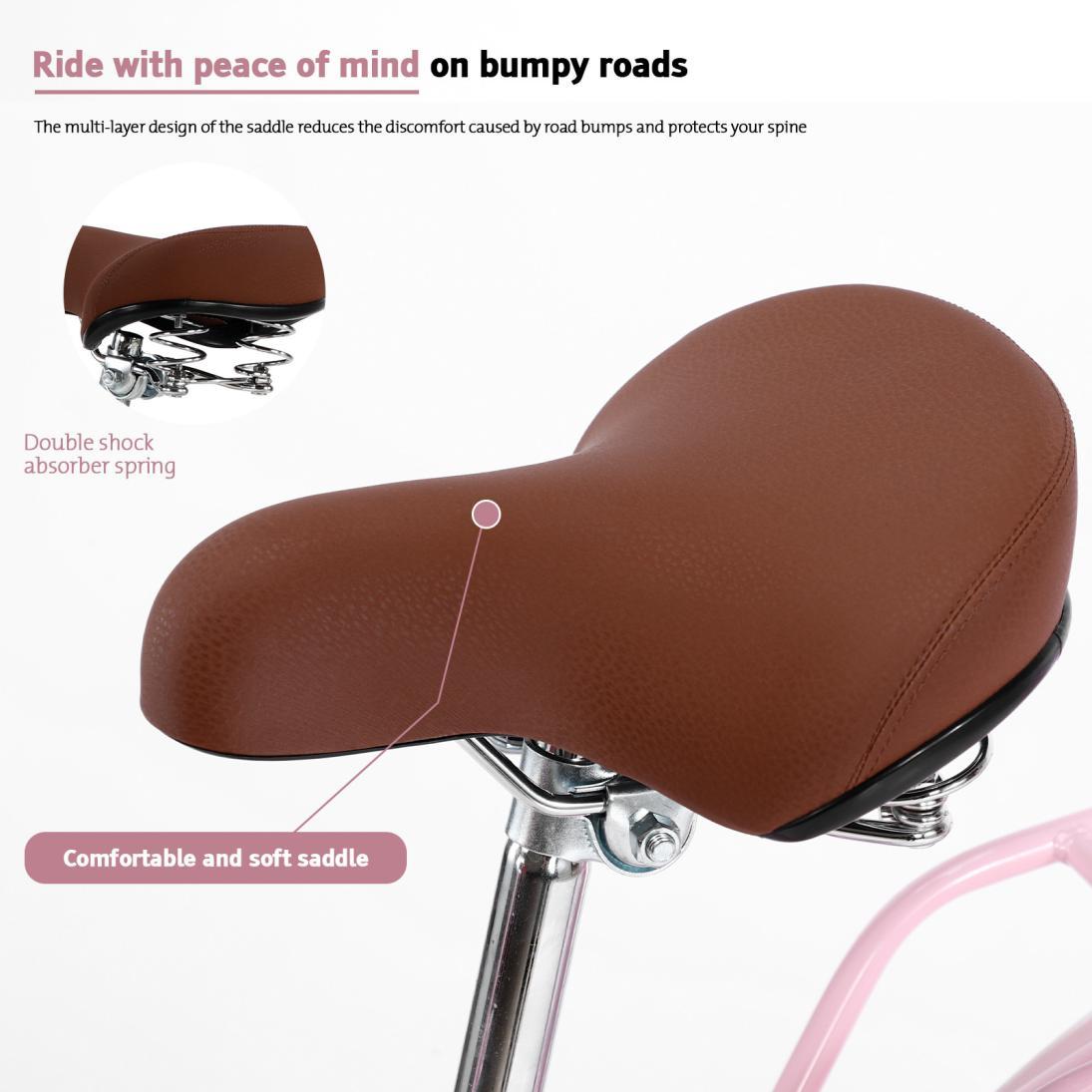 Sunvit 26-Inch Women Bike,Cruiser Bicycle,Pink