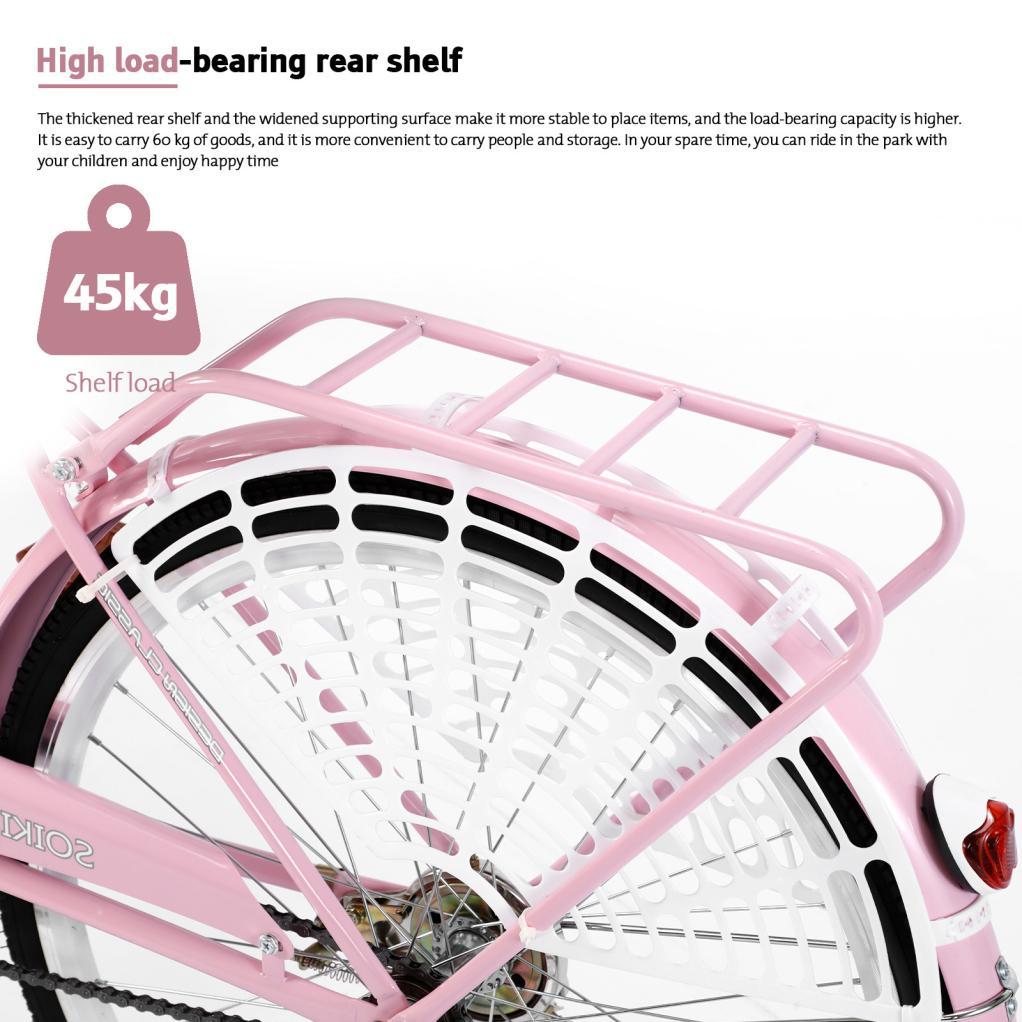 Sunvit 26-Inch Women Bike,Cruiser Bicycle,Pink