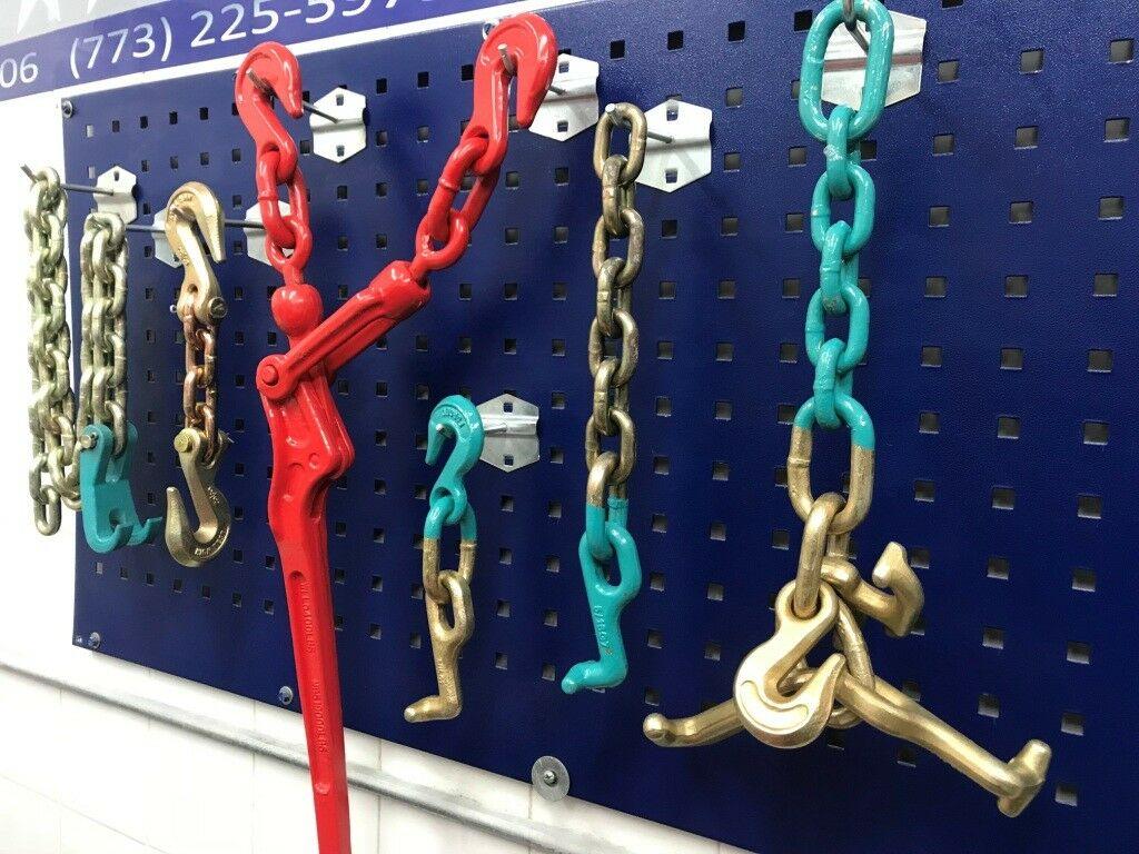 AUTO BODY FRAME MACHINE WRECKER TOW 6 PIECE CHAINS AND TOOL SET SPECIAL PRICING!