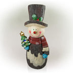 Solar Snowman Statue with Color Changing LED Lights, 48 in. Tall
