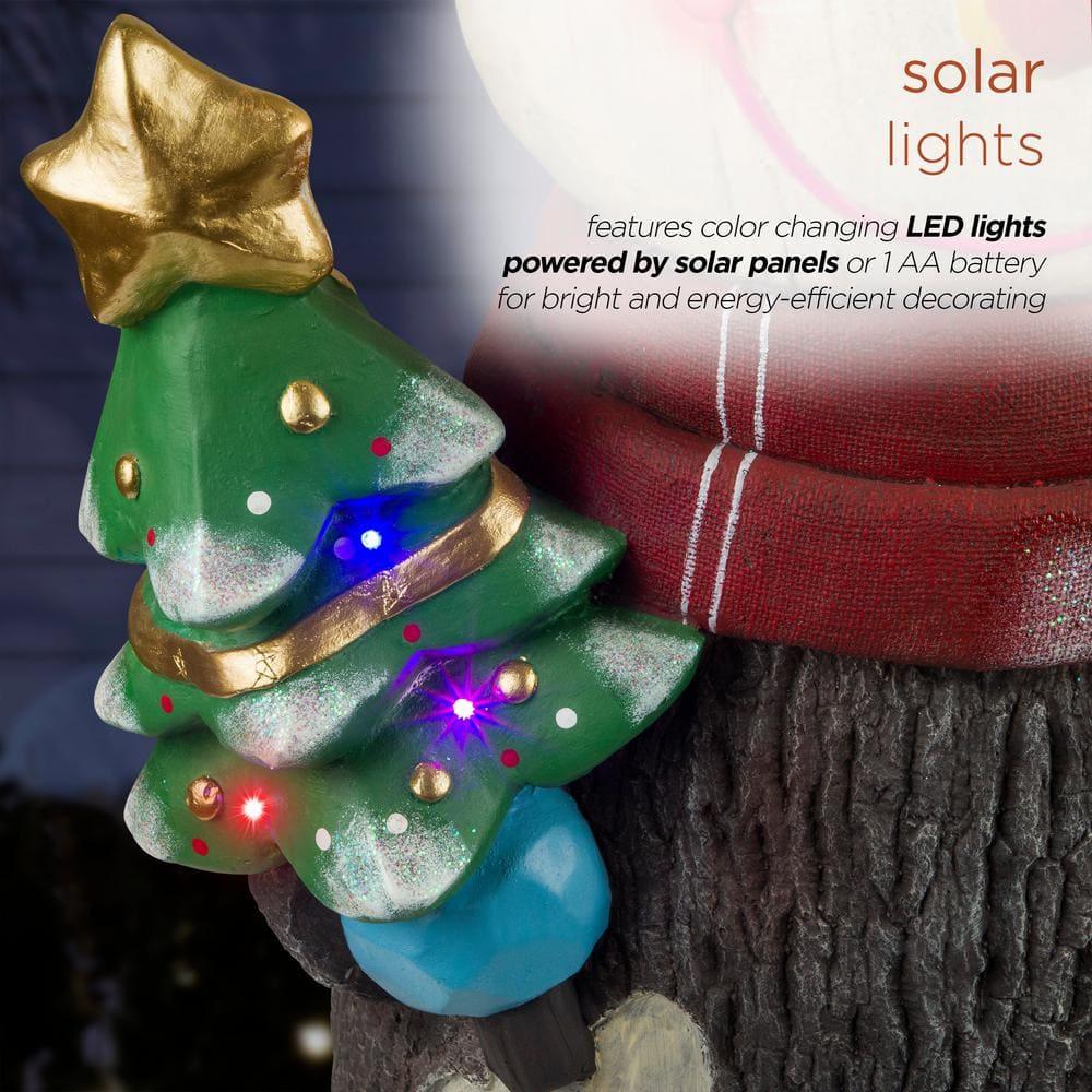 Solar Snowman Statue with Color Changing LED Lights, 48 in. Tall