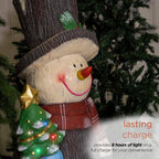 Solar Snowman Statue with Color Changing LED Lights, 48 in. Tall