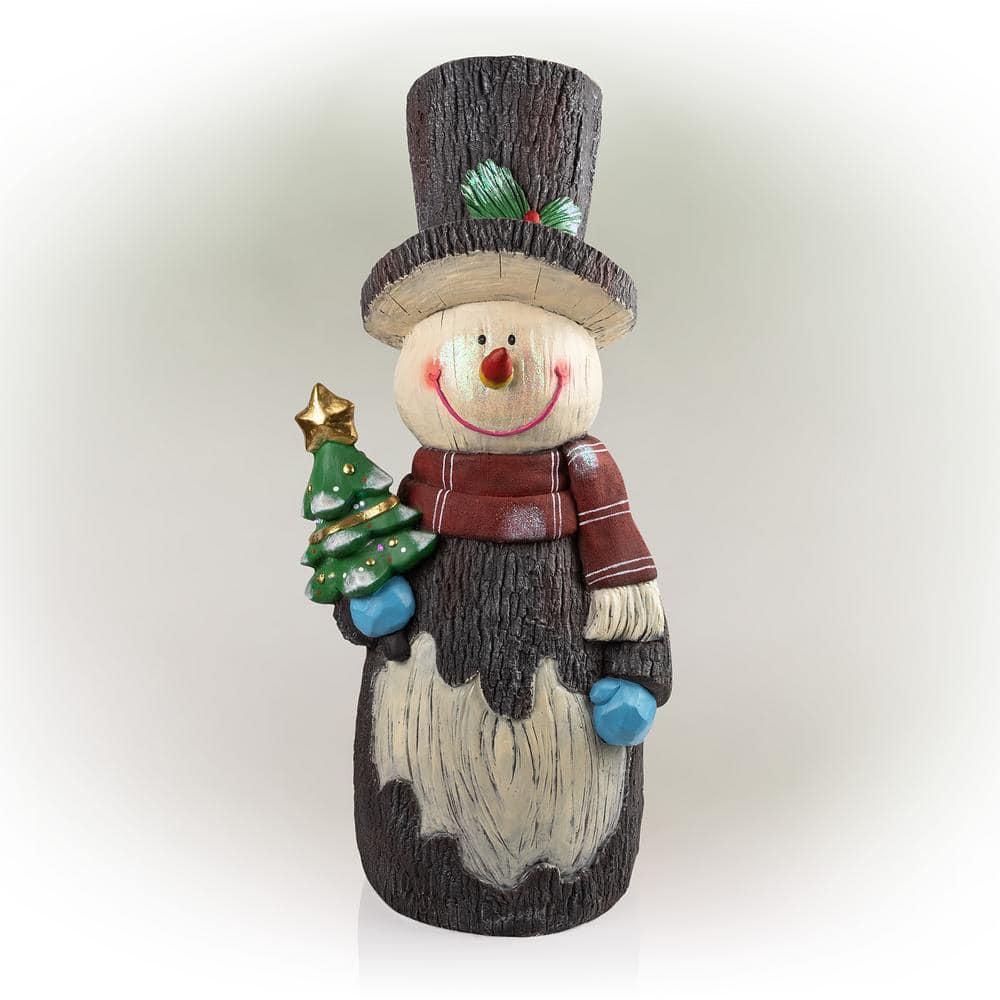Solar Snowman Statue with Color Changing LED Lights, 48 in. Tall