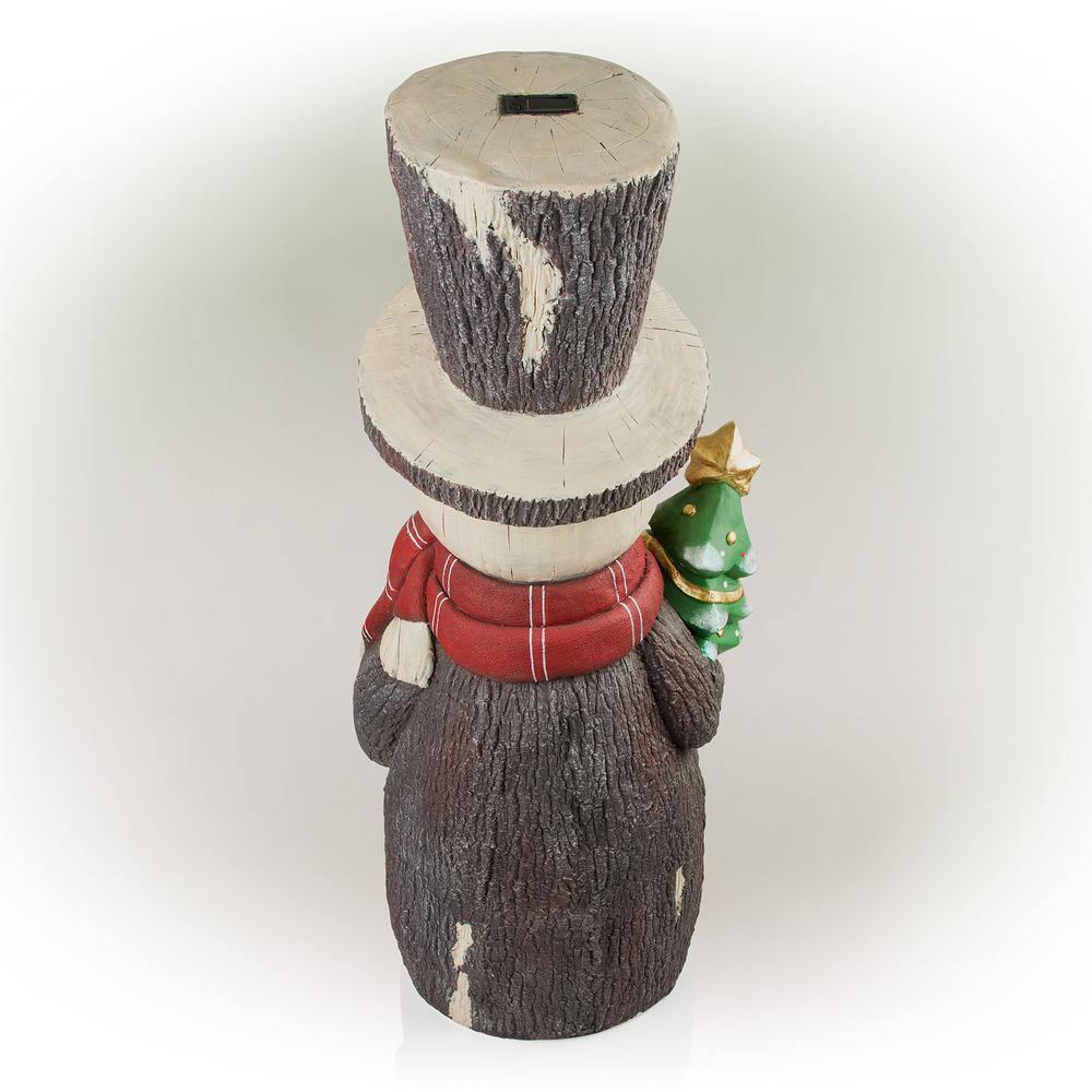Solar Snowman Statue with Color Changing LED Lights, 48 in. Tall