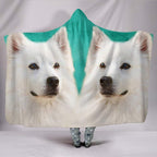 Breedink American Eskimo Dog Print Hooded Blanket