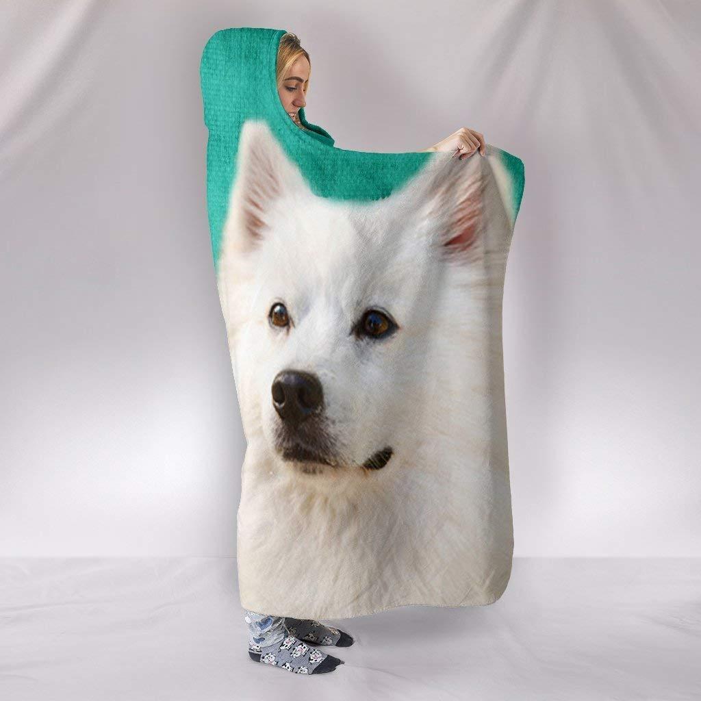 Breedink American Eskimo Dog Print Hooded Blanket