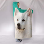 Breedink American Eskimo Dog Print Hooded Blanket
