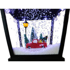 71 in. Christmas Musical Street Lamp with Car Scene, 2 Signs, Cascading Snow, and Christmas Carols