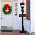 71 in. Christmas Musical Street Lamp with Car Scene, 2 Signs, Cascading Snow, and Christmas Carols