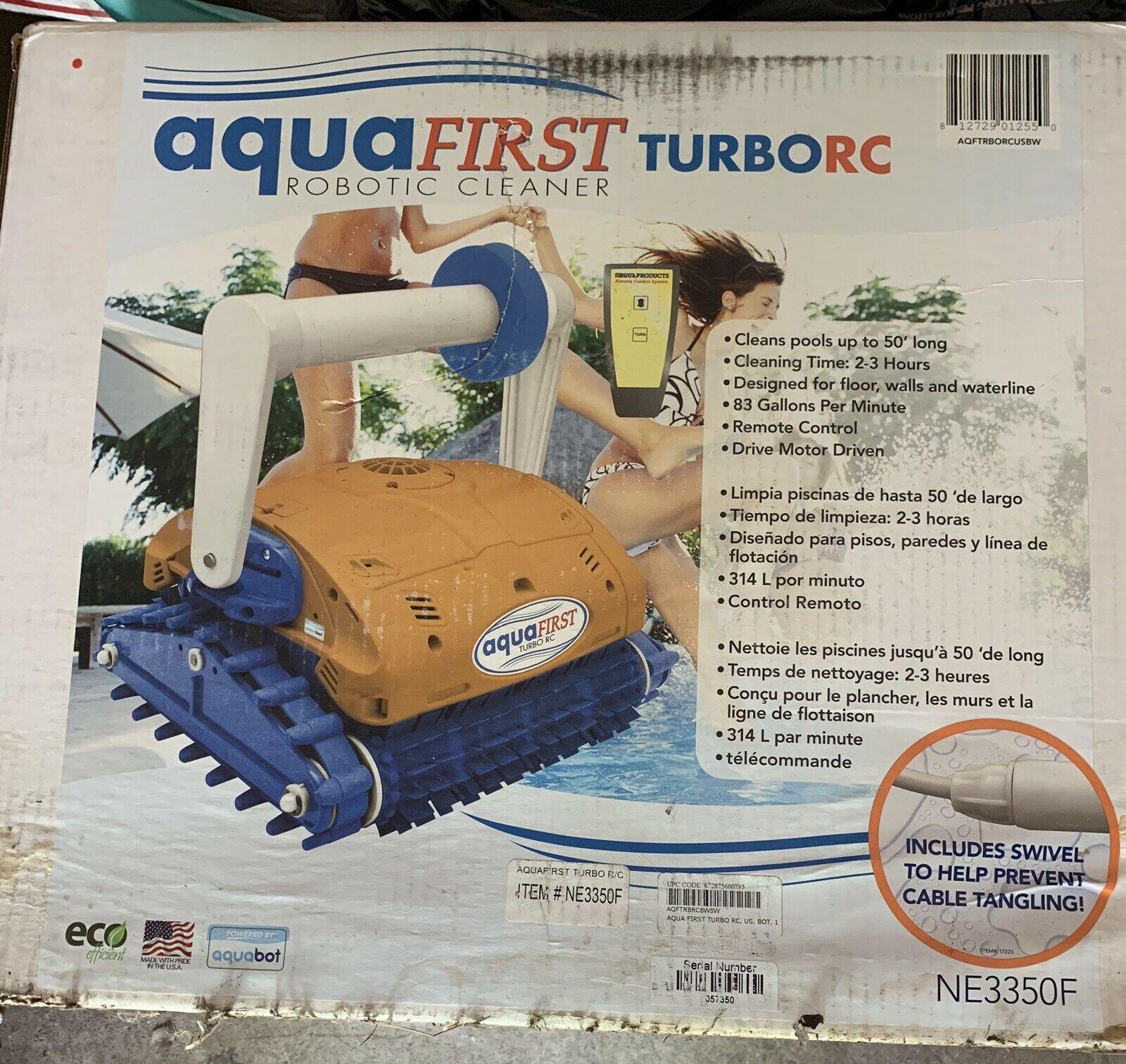 new in box ! aqua first turbo rc - robotic pool cleaner remote control