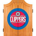 NBA Los Angeles Clippers Wood Finish Dart Cabinet Set