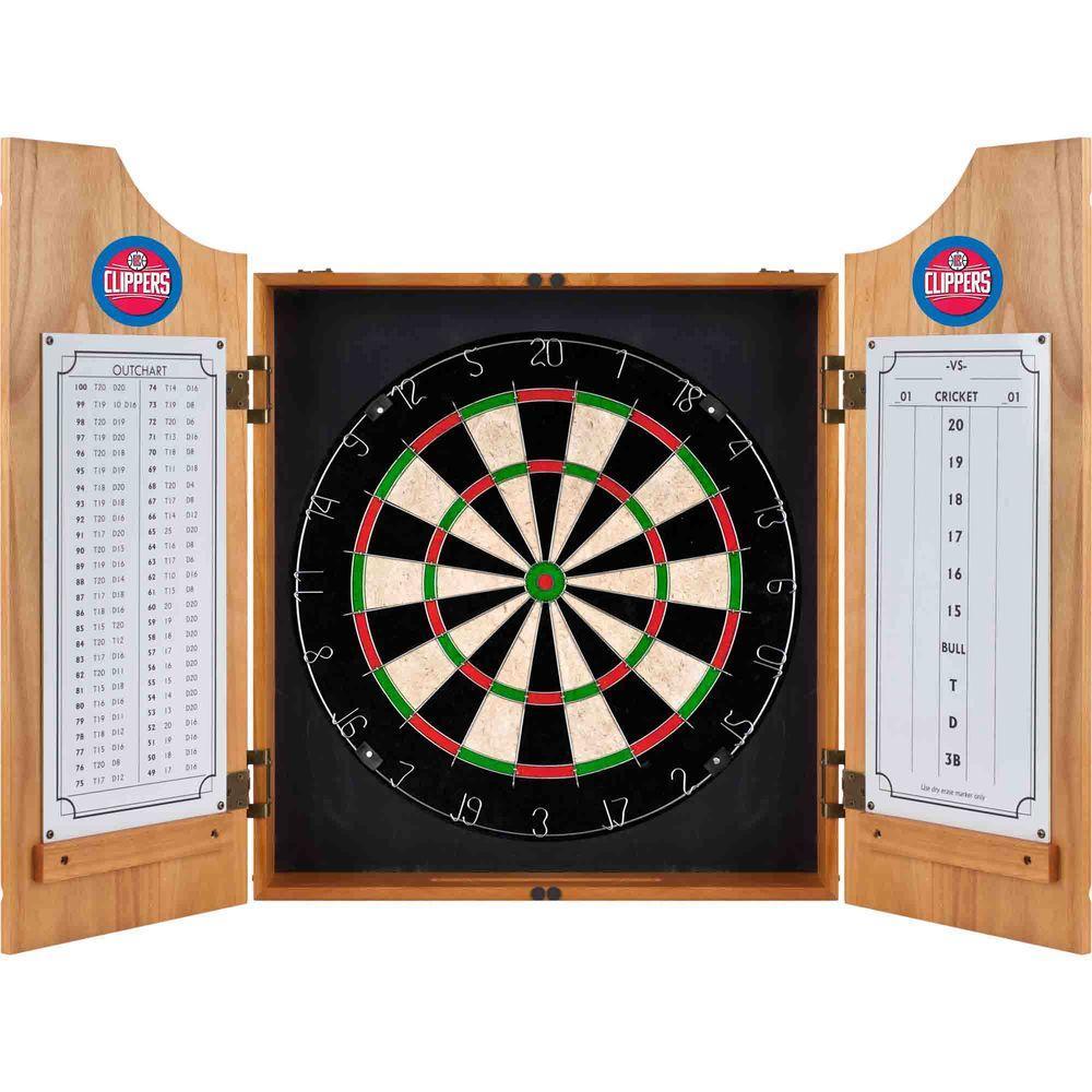 NBA Los Angeles Clippers Wood Finish Dart Cabinet Set