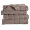 Sunbeam Heated Blanket | 5 Heat Settings, Quilted Fleece, Mushroom, Full - BS...