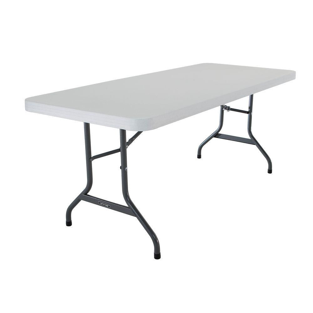 72 in. White Plastic Portable Folding Banquet Table
