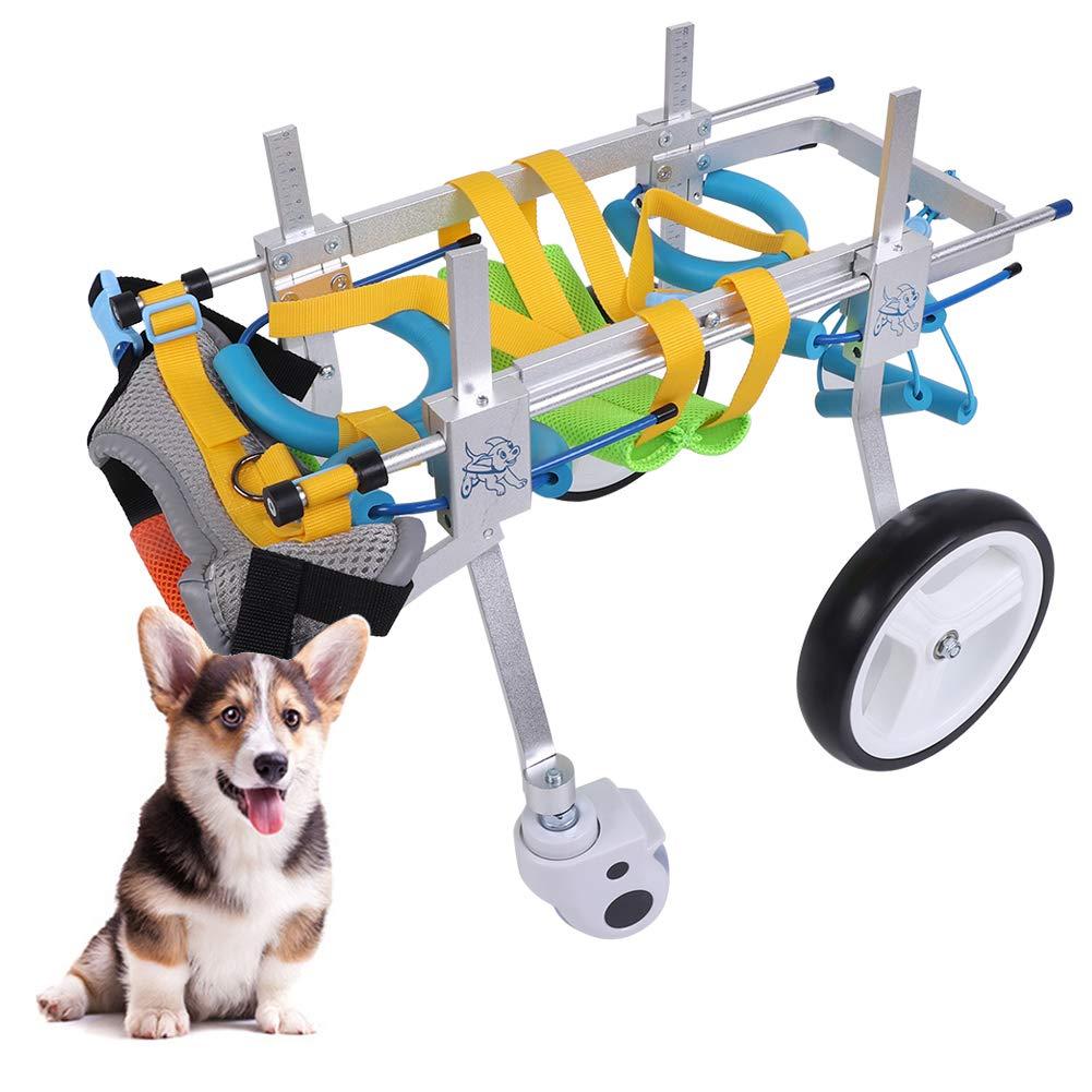 Zouminy Pet Wheelchair, Portable Pet Wheelchair for Handicapped Small Medium Dog Cat Walk Legs Rehabilitation