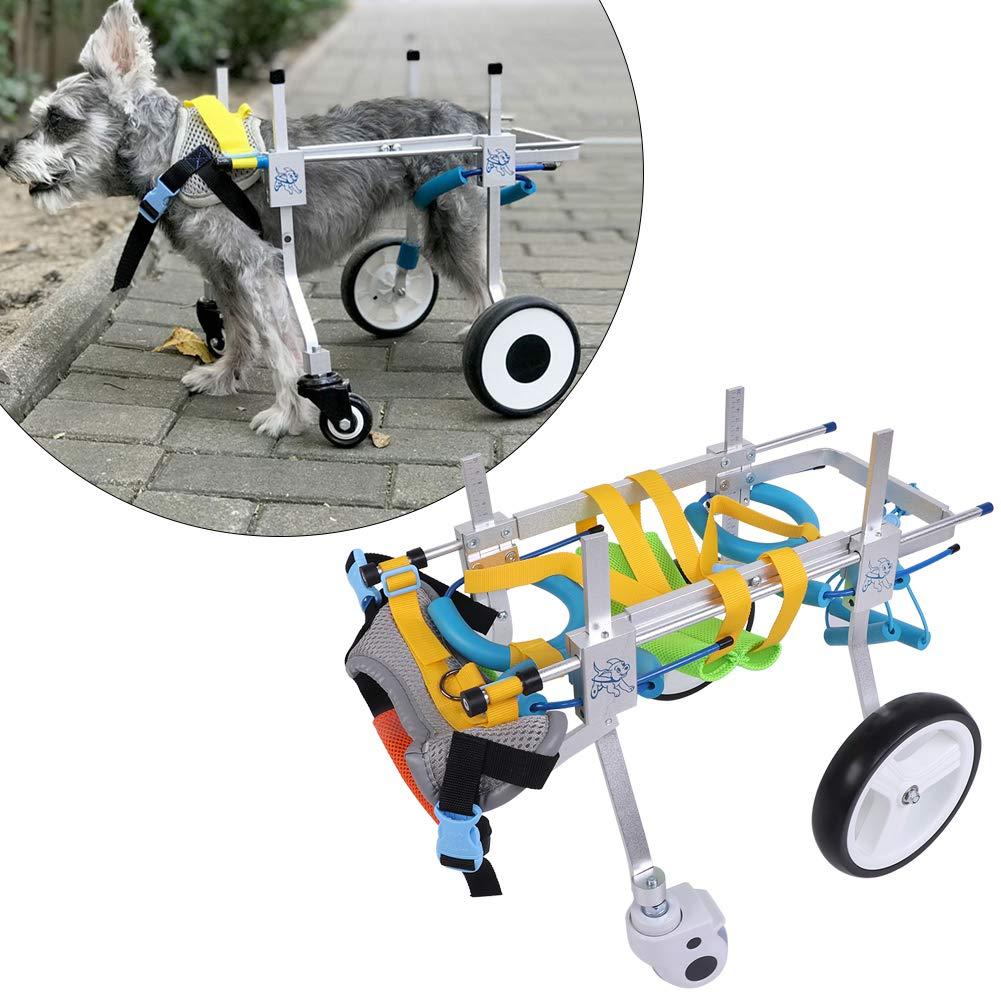 Zouminy Pet Wheelchair, Portable Pet Wheelchair for Handicapped Small Medium Dog Cat Walk Legs Rehabilitation
