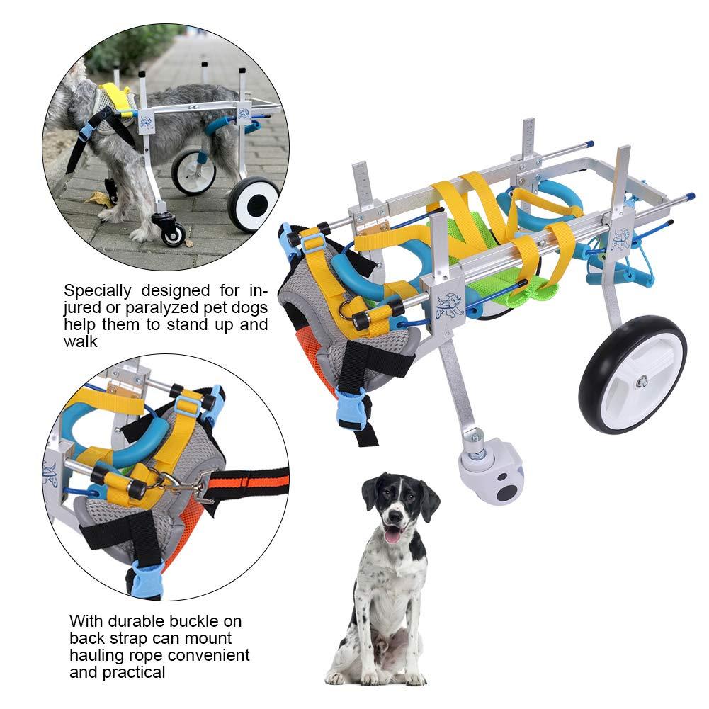 Zouminy Pet Wheelchair, Portable Pet Wheelchair for Handicapped Small Medium Dog Cat Walk Legs Rehabilitation