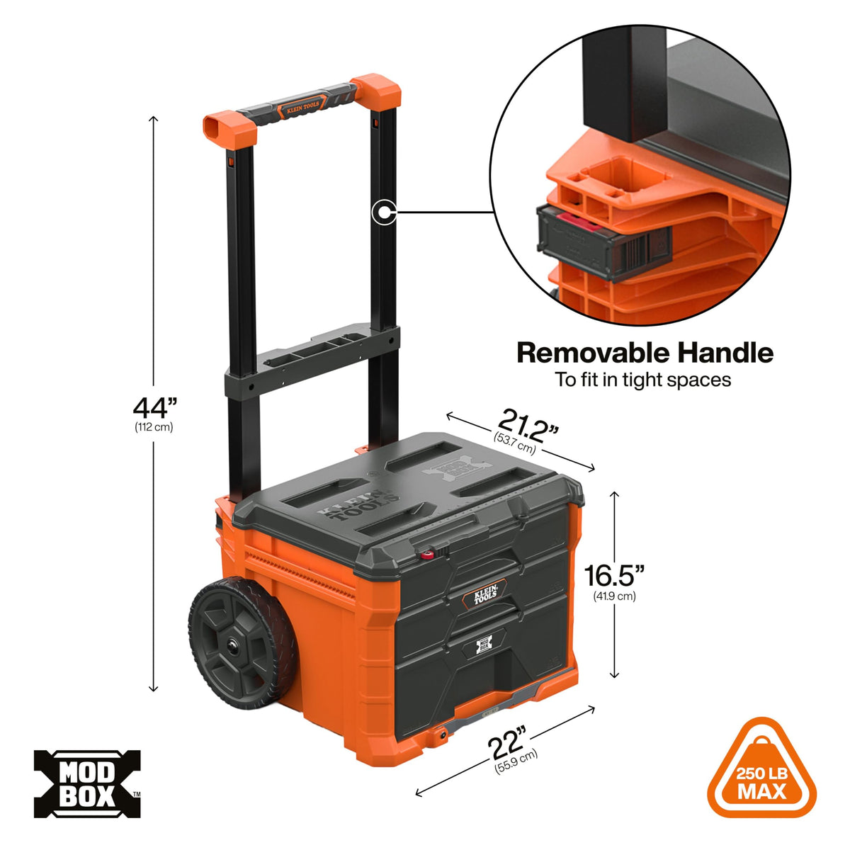 54890MB MODbox Three Drawer Rolling Toolbox, Tool Storage, Ball Bearing Drawer Slides, Dividers Included