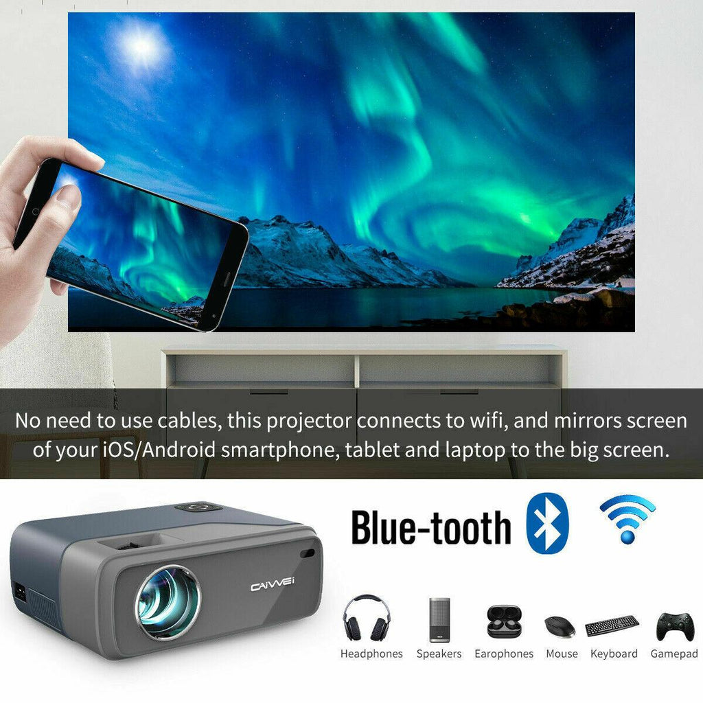 native 1080p smart home cinema projector android9.0 bt wifi daytime av tv stick
