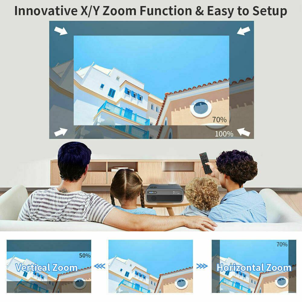 native 1080p smart home cinema projector android9.0 bt wifi daytime av tv stick