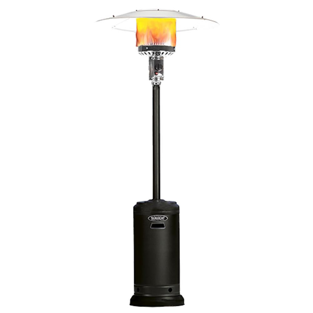 SUNHEAT 99607 46,000 BTU Umbrella Propane Patio Heater Black Bundle with 1 Year Extended Protection Plan