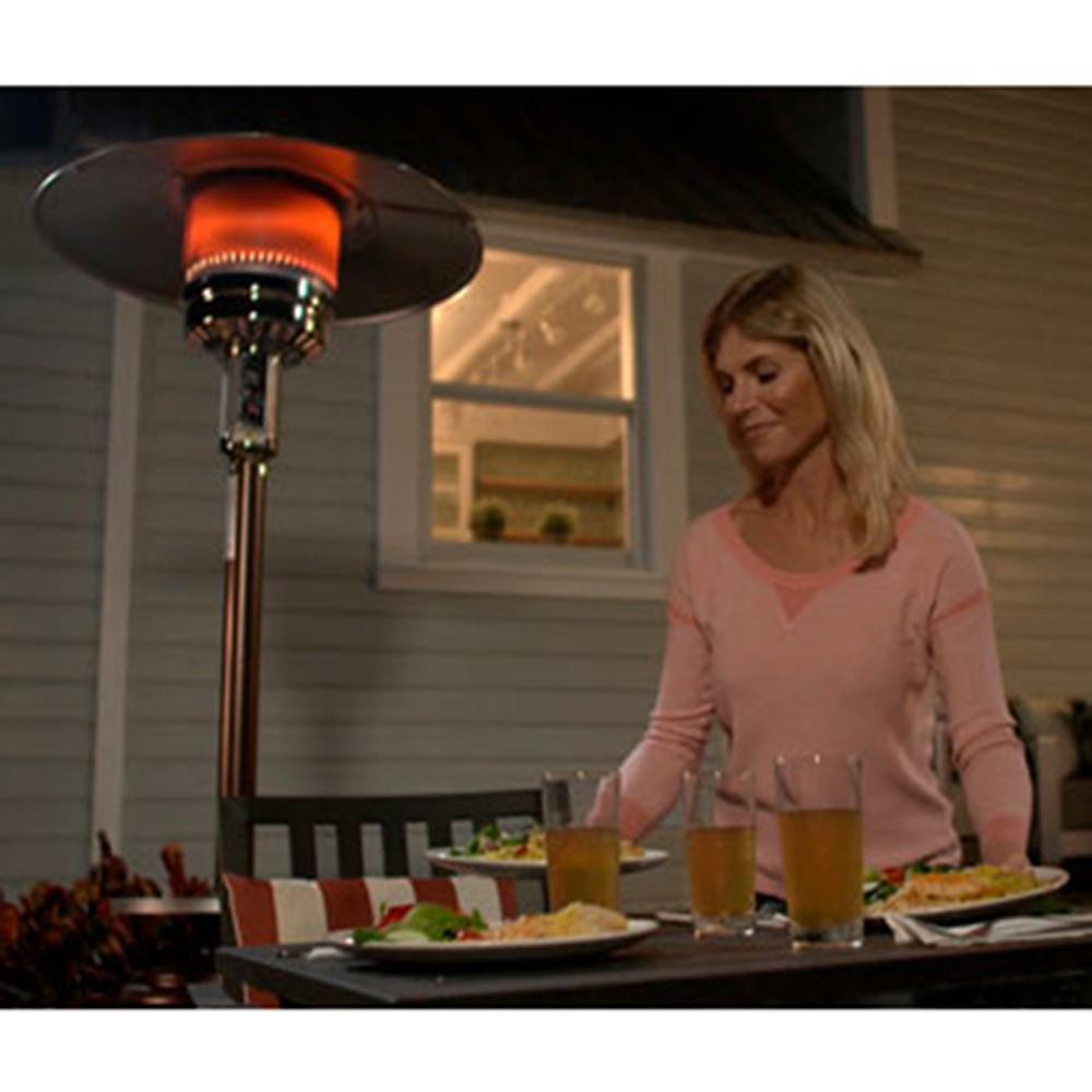 SUNHEAT 99607 46,000 BTU Umbrella Propane Patio Heater Black Bundle with 1 Year Extended Protection Plan