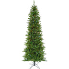 Christmas Time 6.5-Ft Prelit Winter Wonderland Slim Green Christmas Tree with EZ Connect Multi Color LED Lights
