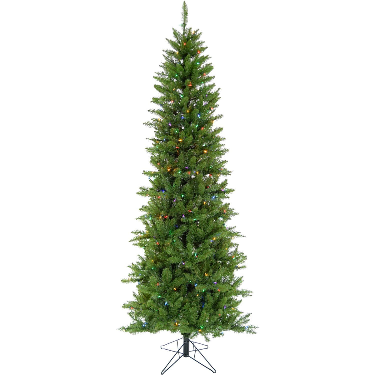 Christmas Time 6.5-Ft Prelit Winter Wonderland Slim Green Christmas Tree with EZ Connect Multi Color LED Lights