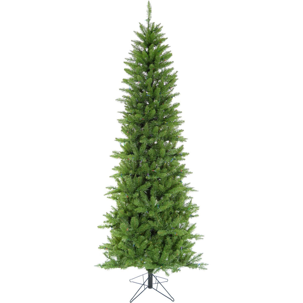 Christmas Time 6.5-Ft Prelit Winter Wonderland Slim Green Christmas Tree with EZ Connect Multi Color LED Lights