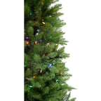Christmas Time 6.5-Ft Prelit Winter Wonderland Slim Green Christmas Tree with EZ Connect Multi Color LED Lights