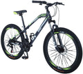 26 Inch Mountain Bike Hybrid Bikes Kids Bike, 21 Speed Suspension Fork Mountain Bicycle, Dual Disc Brake Aluminum Frame City Bikes, Fits for Men and Women, Black/Yellow