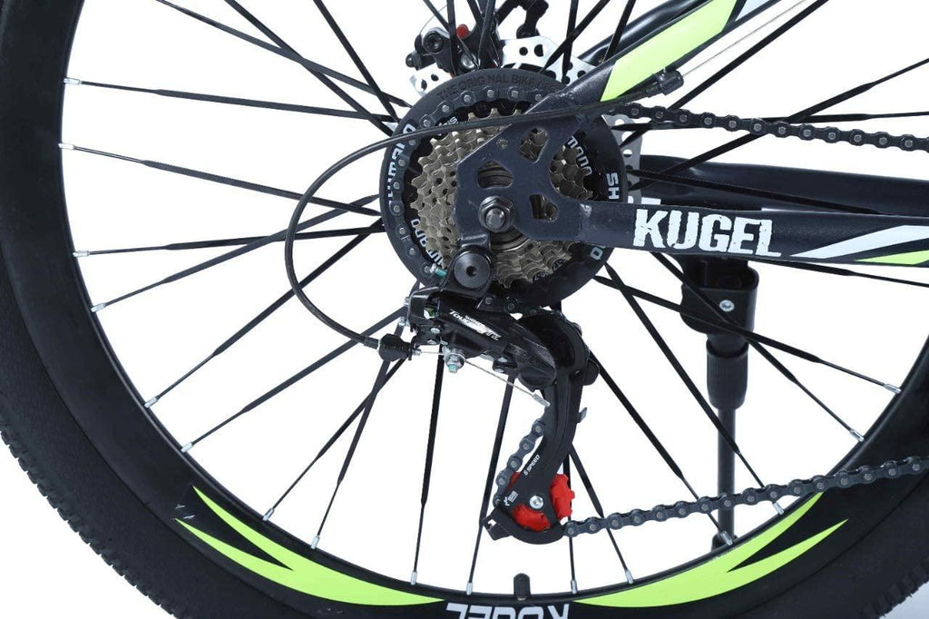 26 Inch Mountain Bike Hybrid Bikes Kids Bike, 21 Speed Suspension Fork Mountain Bicycle, Dual Disc Brake Aluminum Frame City Bikes, Fits for Men and Women, Black/Yellow