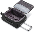 Solyte DLX Softside Expandable Luggage with Spinner Wheels, Midnight Black, Carry-On 20-Inch
