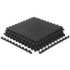 ZenSports 24PCS InterlocEVA Foam Tiles, Puzzle Exercise Mat, 3/4閳ユ瑢 Extra Thickness 閳 Home Gym Equipment Cushion for Workouts Protective Flooring 96 Sqft. Black