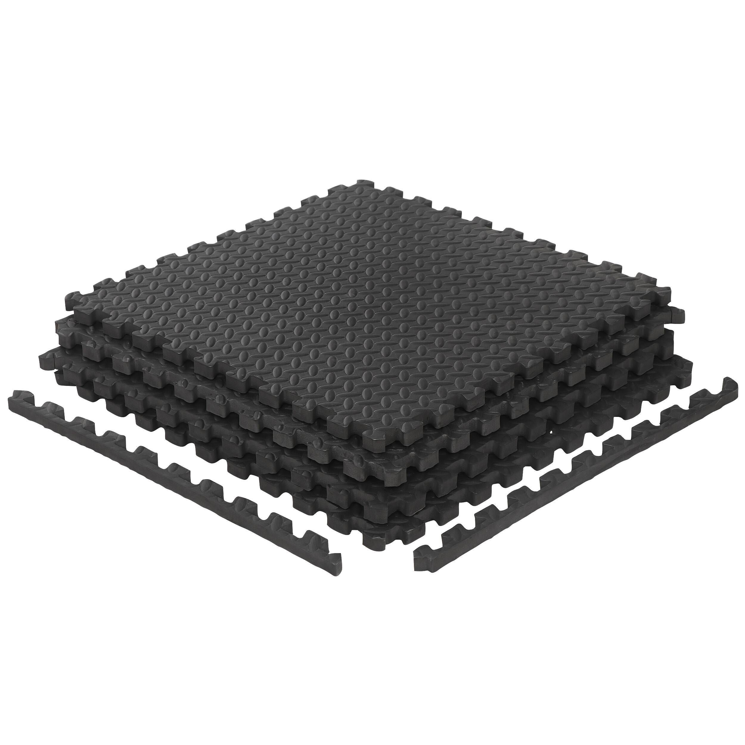 ZenSports 24PCS InterlocEVA Foam Tiles, Puzzle Exercise Mat, 3/4閳ユ瑢 Extra Thickness 閳 Home Gym Equipment Cushion for Workouts Protective Flooring 96 Sqft. Black