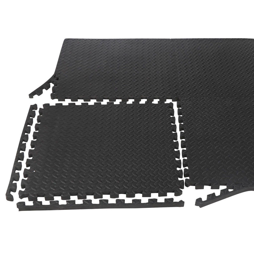 ZenSports 24PCS InterlocEVA Foam Tiles, Puzzle Exercise Mat, 3/4閳ユ瑢 Extra Thickness 閳 Home Gym Equipment Cushion for Workouts Protective Flooring 96 Sqft. Black