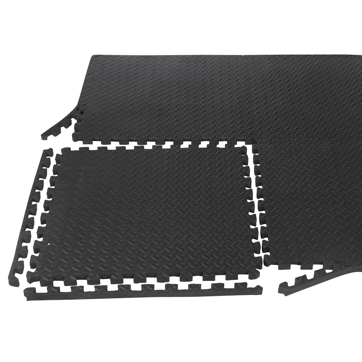 ZenSports 24PCS InterlocEVA Foam Tiles, Puzzle Exercise Mat, 3/4閳ユ瑢 Extra Thickness 閳 Home Gym Equipment Cushion for Workouts Protective Flooring 96 Sqft. Black