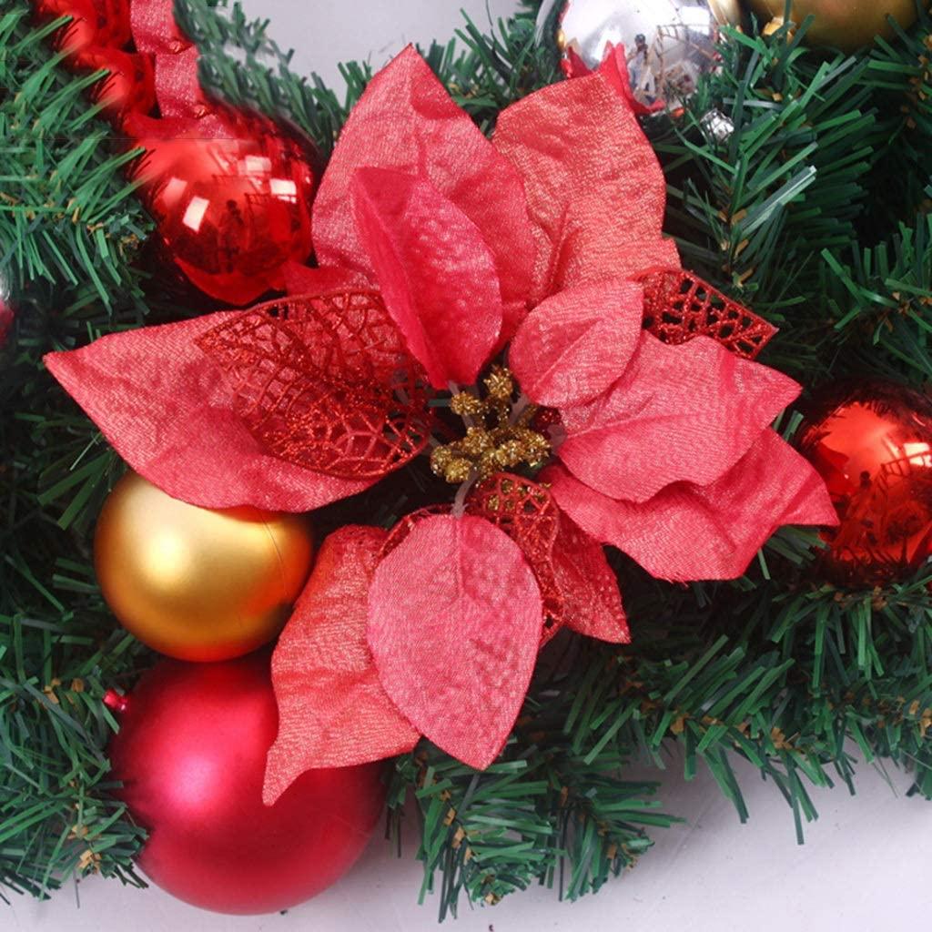 YANXIAOPING Artificial Christmas Wreath， Flower Ball Decorated  with 2.7m，Pre-Christmas Hotel Decoration (Size : 5pack)