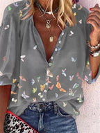 Ladies Casual Printed Floral T-shirt