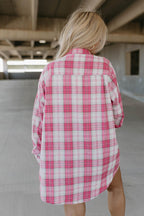 love oversized flannel - candy pink