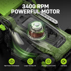 16-Inch 1800W Corded Electric Lawn Mower, Powerful Rotary Mower for Medium Lawns, with Grass Collection Bag &amp; Height Adjustment