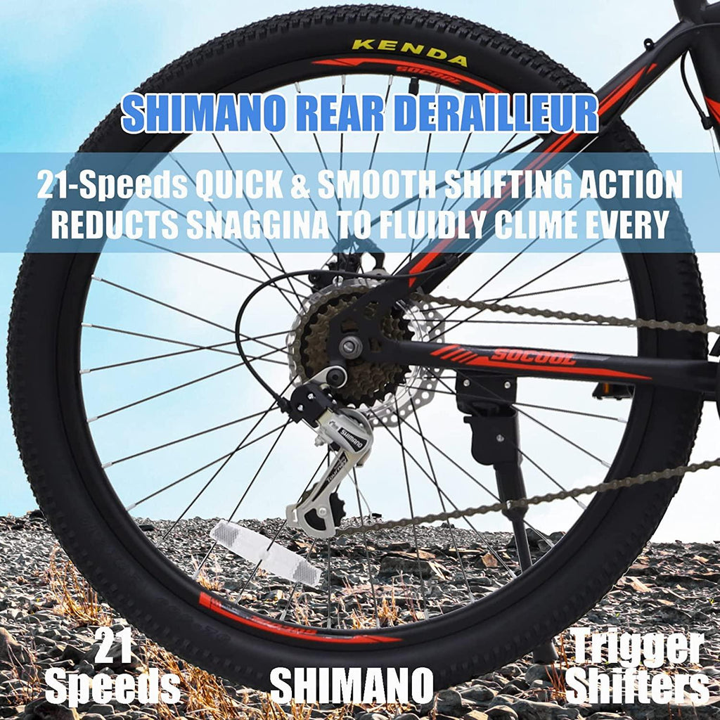 26 inch Mens 21-Speed Mountain Bike, 17" Aluminum Frame, Trigger Shift, Red