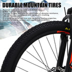SOCOOL Mens Mountain Bike, Front Suspension, 21-Speed, 26-Inch Wheels, Aluminum Frame (Orange/Black)