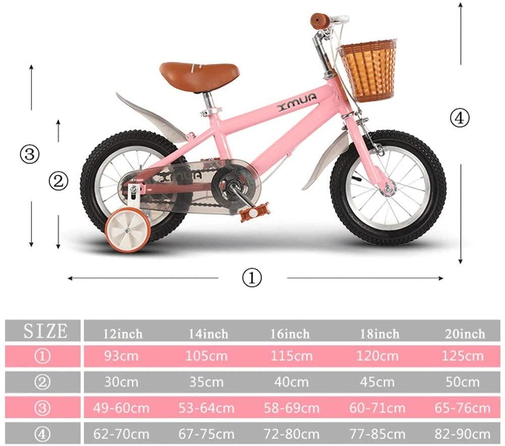 JLFSDB Kids Bike BMX Bike for Kids Boys Girls Bicycle Children Bicycle Kids Bike 12”, 14”, 16”, 18” for Girls Boys Ages 2-12 Years Old with Training Wheels Hand Brakes Basket