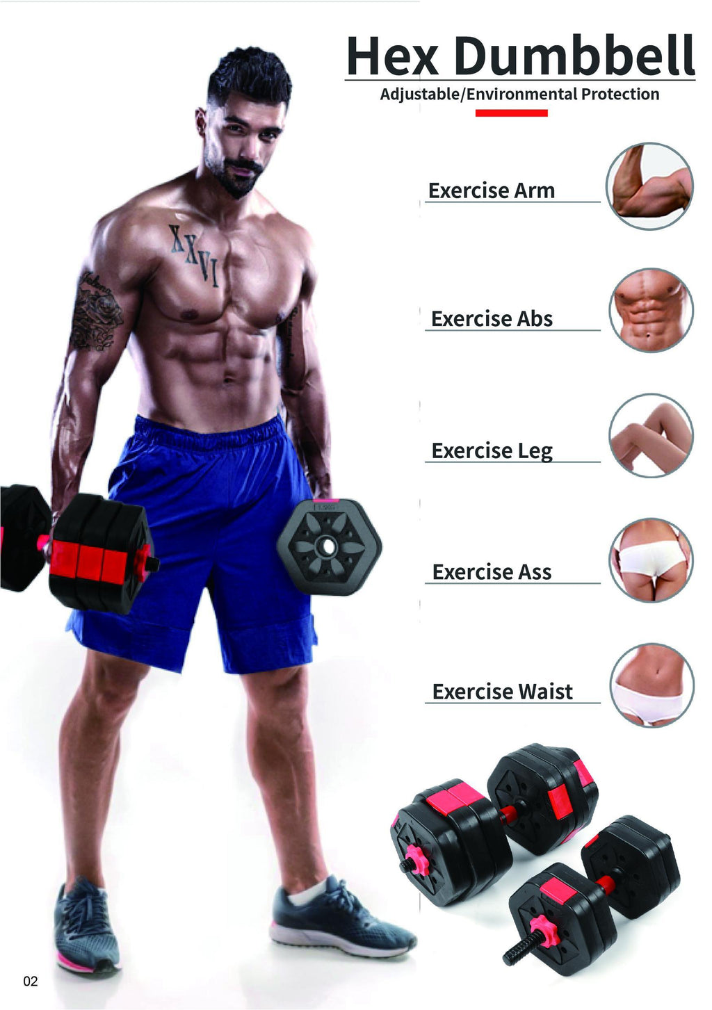 56LB Adjustable Dumbbell Weight Sets Eco閳ユ厭riendly Fitness Equipment with 25cm Connection Rod