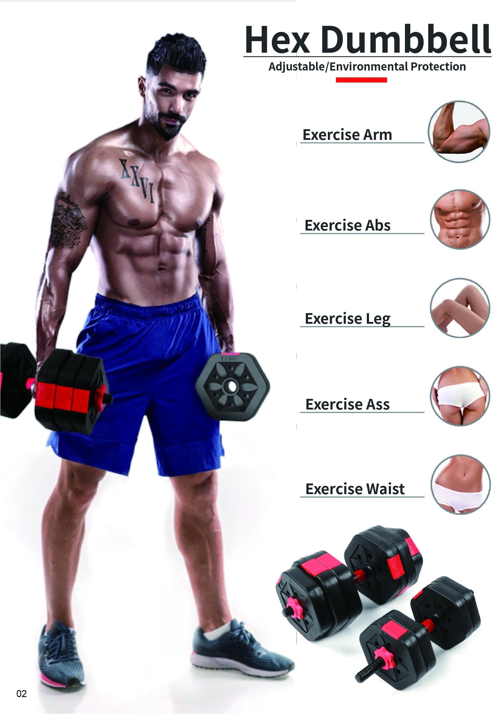 56LB Adjustable Dumbbell Weight Sets Eco閳ユ厭riendly Fitness Equipment with 25cm Connection Rod