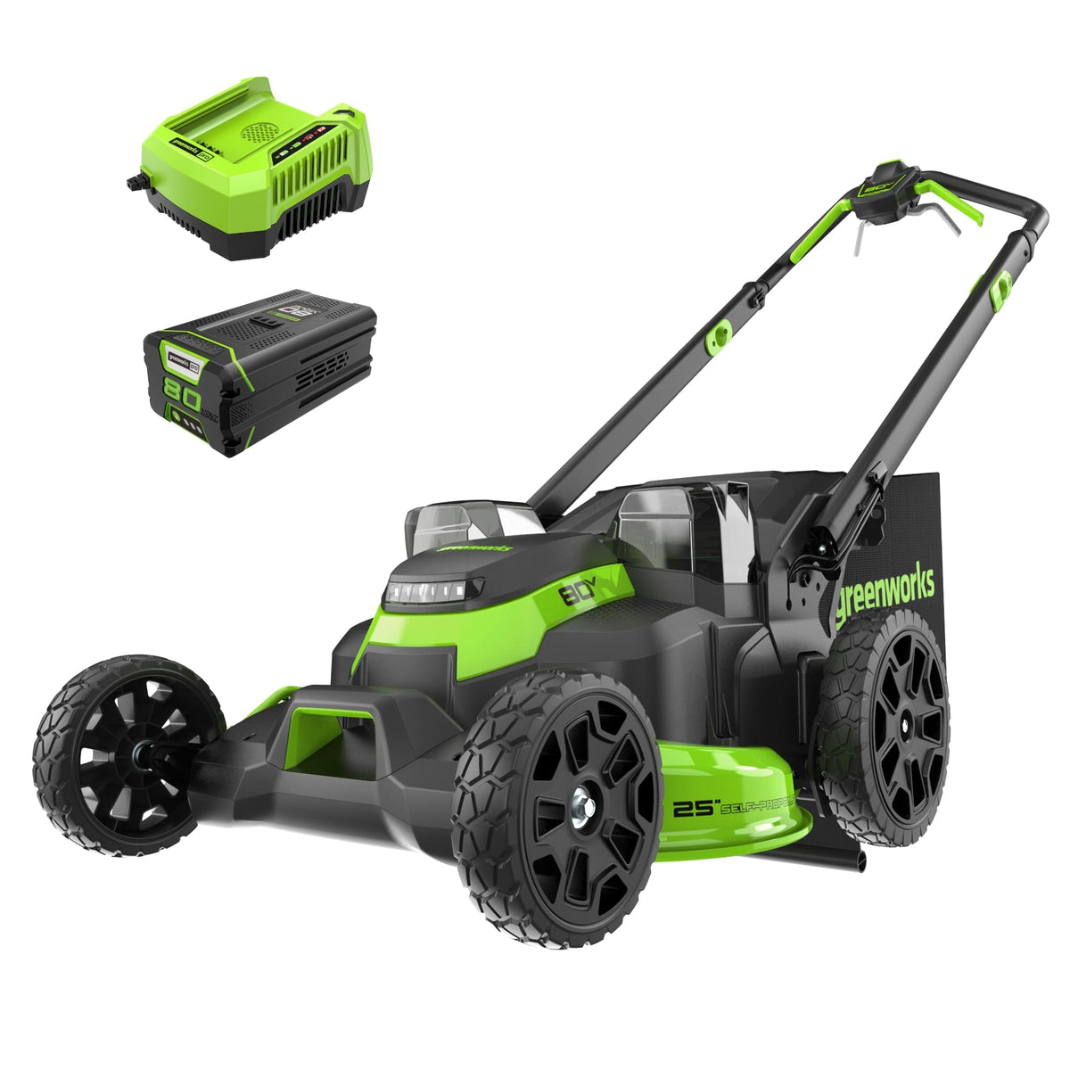 80V 25" Brushless Cordless ( Self-Propelled) Lawn Mower (75+ Compatible Tools), 5.0Ah Battery and Charger Included